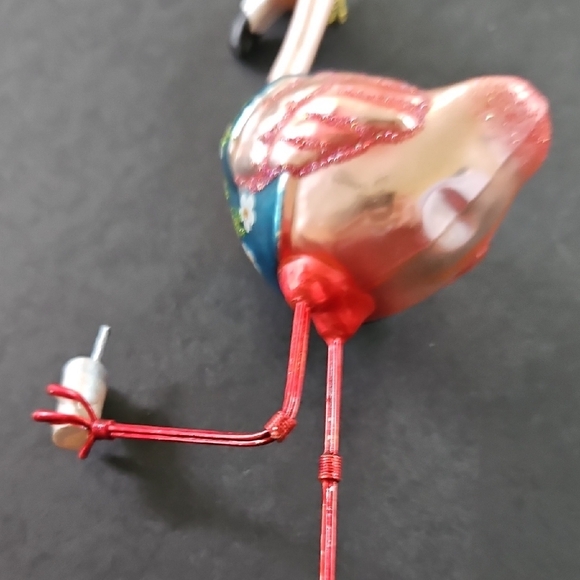 Glass Flamingo Bird Ornament - Picture 4 of 5
